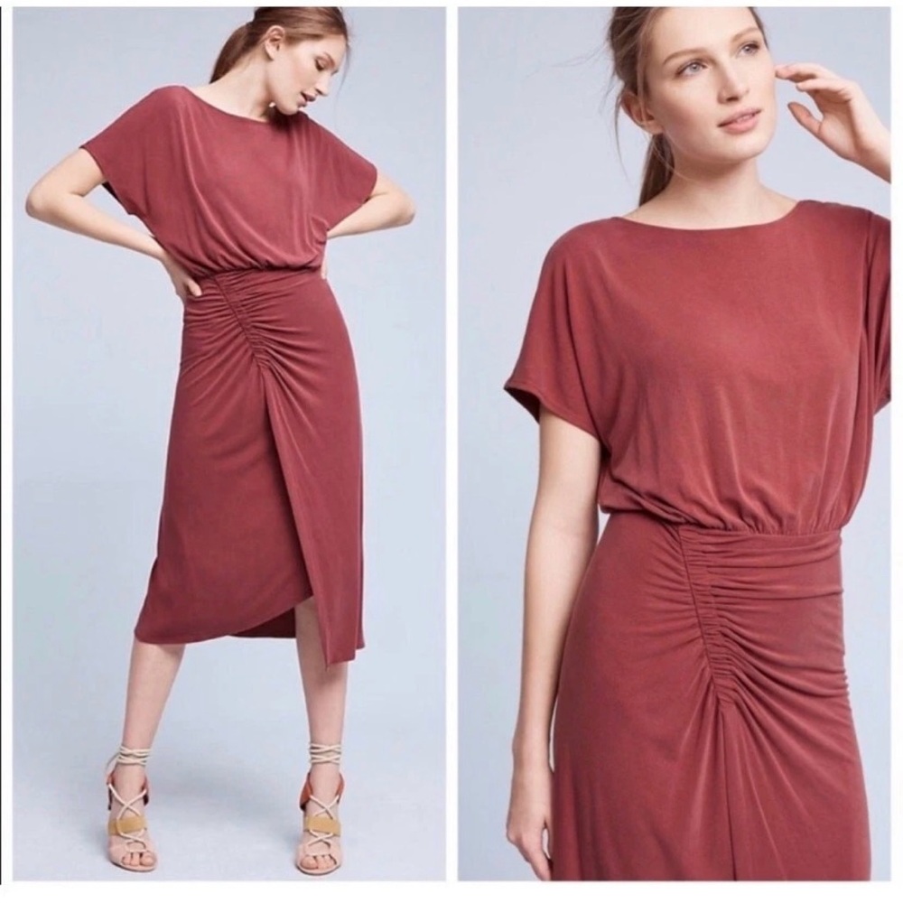 Anthropologie, Moulinette Soeurs “Etta” ruched midi dress, size M